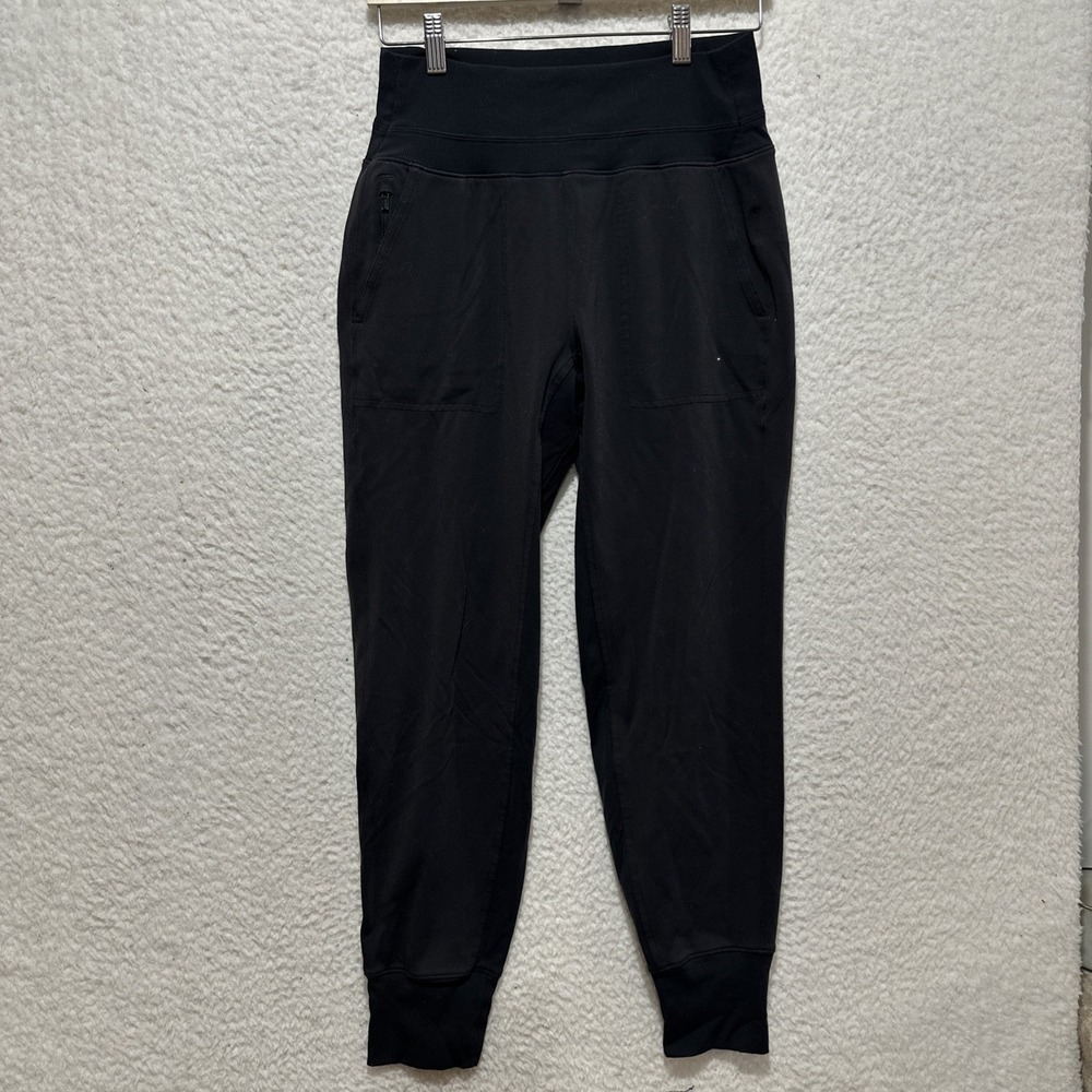 Athleta Women's‎ Size S Black Venice High Rise Jogger Pants Zippered Pockets